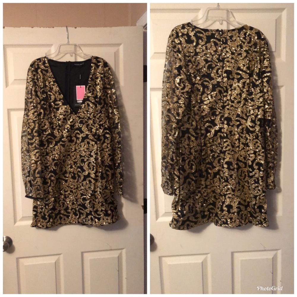black and gold dress
